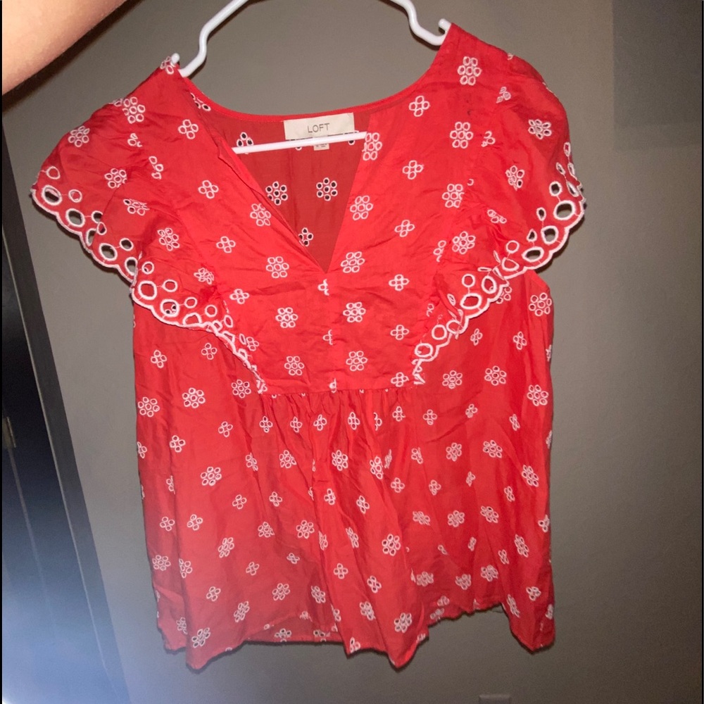 red loft blouse so cute